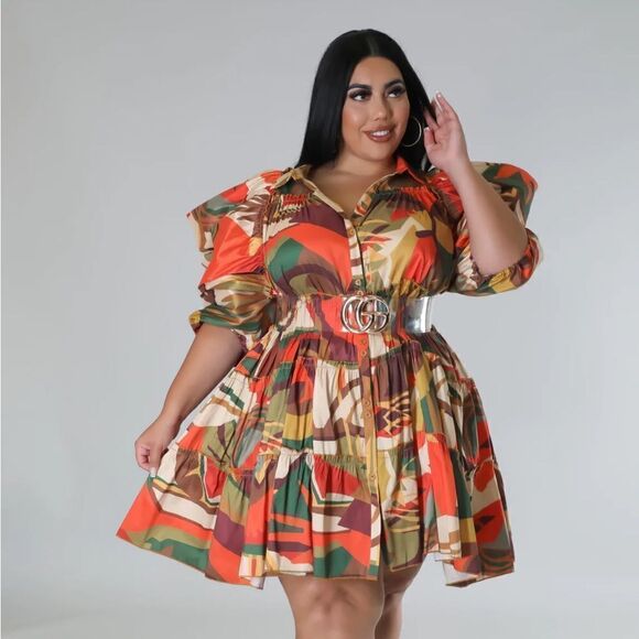 NWOT Falltansic Days Dress - Size 2X - Brown - Picture 2 of 15